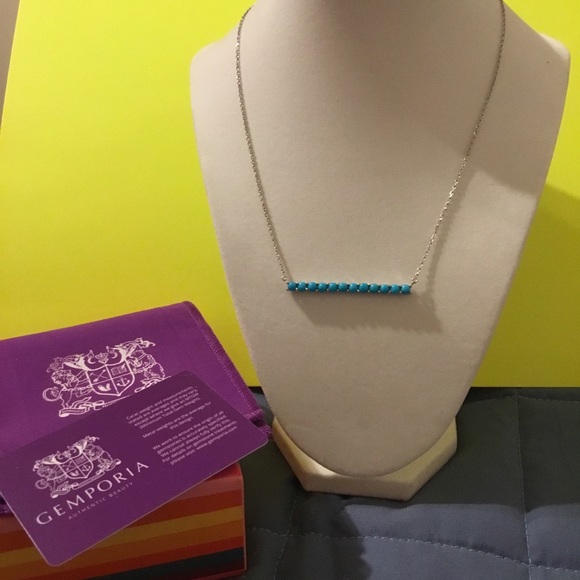 NWT Gemporia Natural Cabochon Natural Robbins Egg Turquoise Necklace - Picture 3 of 15